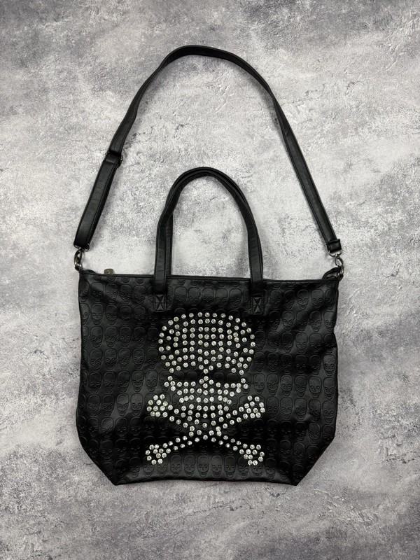 Vintage Avant Garde Skull Bag Rhinestones Y2K Style Punk Gothic Black Rare Hype