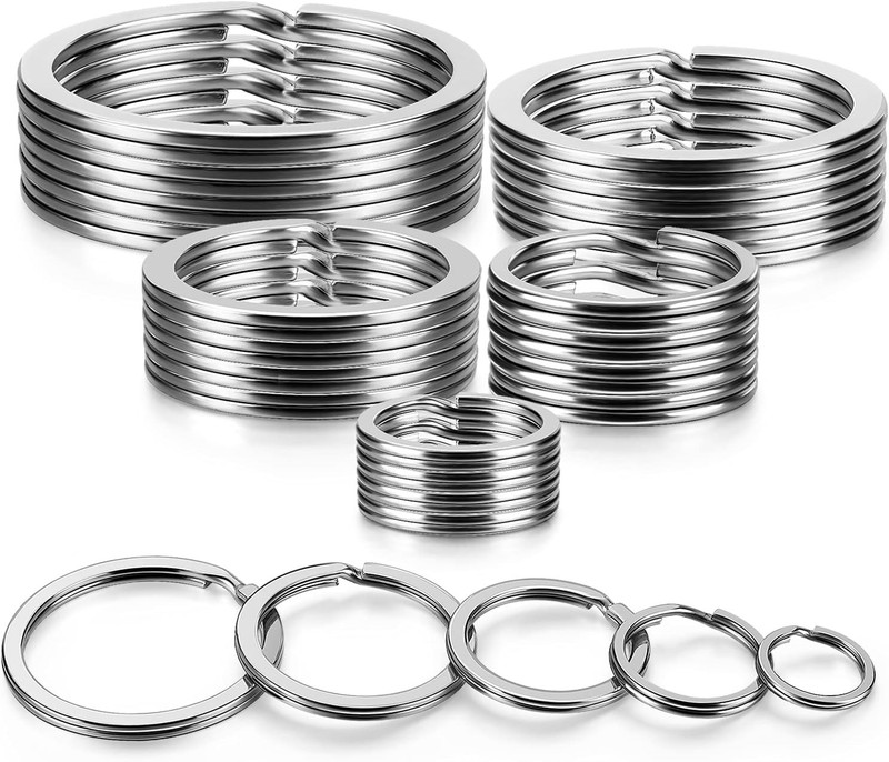Key ring Assorted (Flat), 5 Sizes (1/2 inch, 3/4 inch,1 inch, 1.25 inch, 1.38
