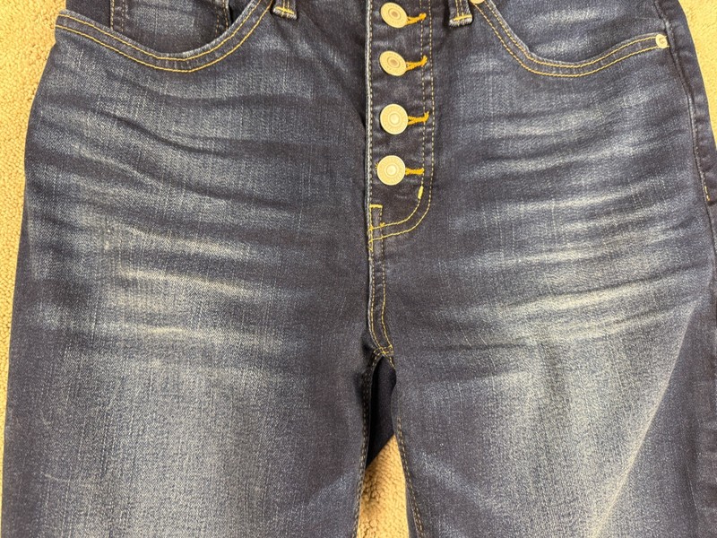 Womans Lucky Brand High Rise Boot Cut Blue Jeans Button Fly Size 6/26r #1067 gallery