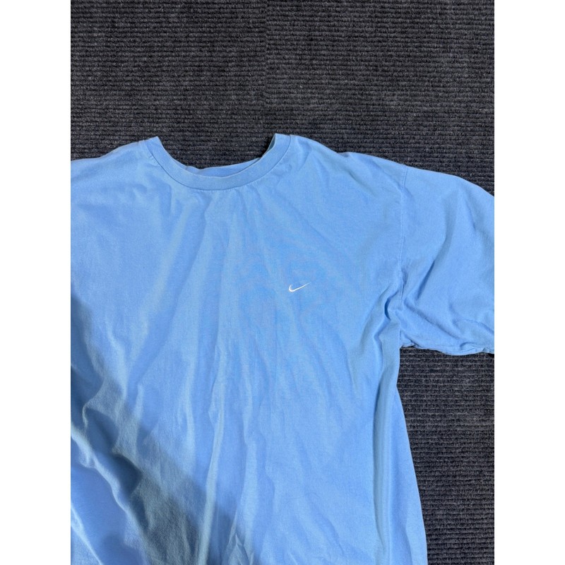 Nike Mens XL Light Blue Embroidered Swoosh Short Sleeve T-Shirt Vintage Greece gallery