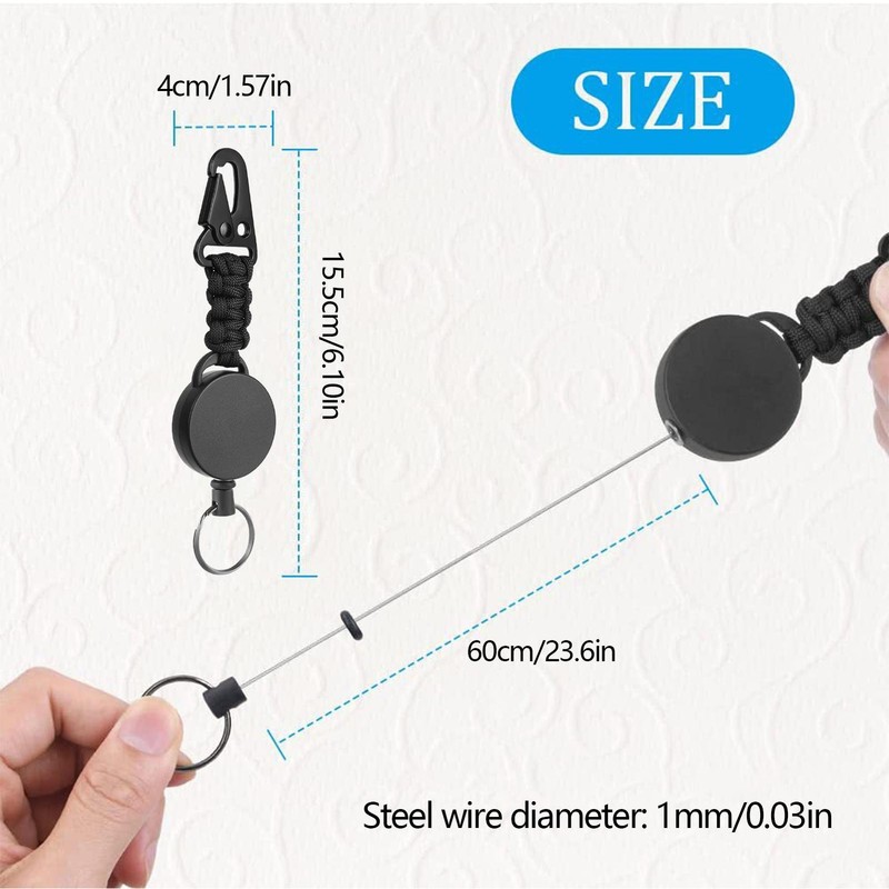 Retractable Key Chain Nurse ID Badge Card Holder Lanyard Key Ring Carabiner Clip gallery