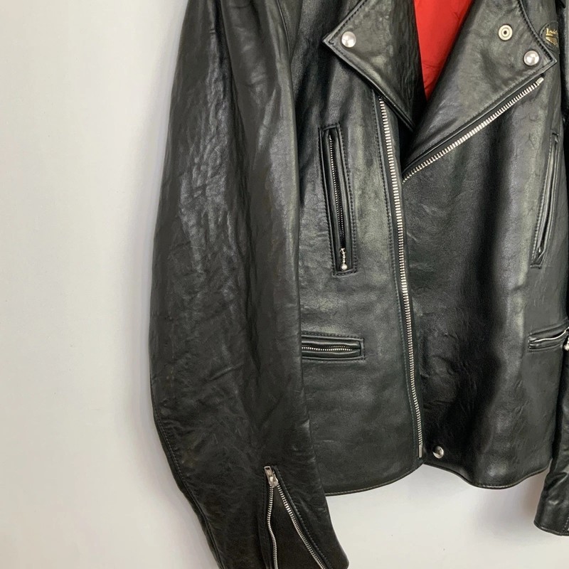 Lewis Leathers Aviakit Lightning 402 Black Leather Moto Jacket Mens 44 2XL gallery