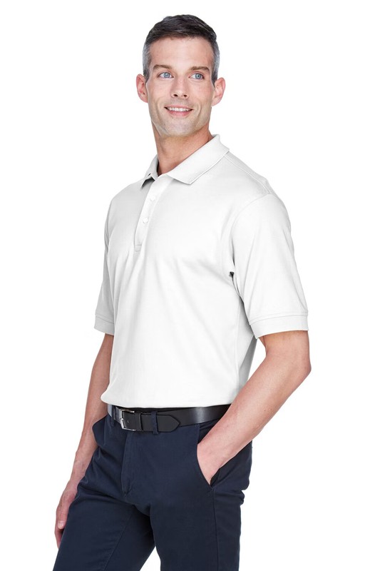 Devon & Jones Men's Solid Color Interlock Polo White or Navy D140S Sizes 2XL-4XL gallery