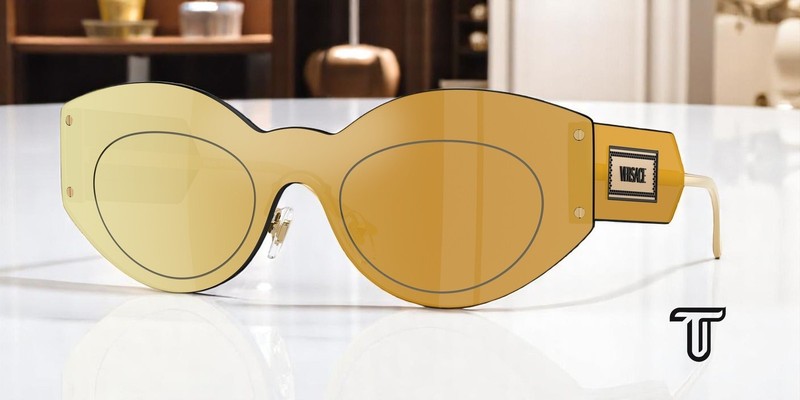 VERSACE VE2276 10027P Brown Mirror Gold Brown Mir Gold 44 mm Women’s Sunglasses