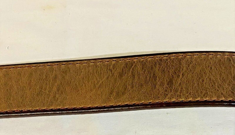 Mens Genuine Dist.&Black leather strap casual belt Amish crafted made in the USA gallery