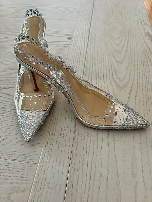 New Transparent Crystal Rhinestone Stiletto Heels Sz 8.5