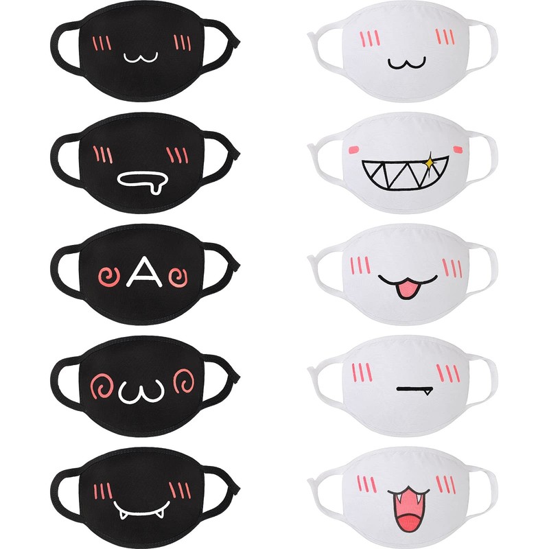 Zhanmai 10-Piece Kawaii Anime Face Masks, 10 Count (Pack of 1), Multicolor