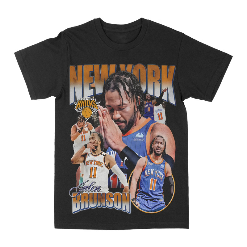 Jalen Brunson Retro Basketball Fan Graphic Tee