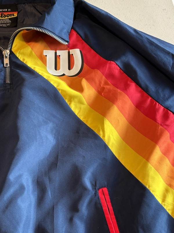 Forever 21 x Wilson 1/4 Zip Women's Windbreaker Pullover Small Blue Pickleball gallery