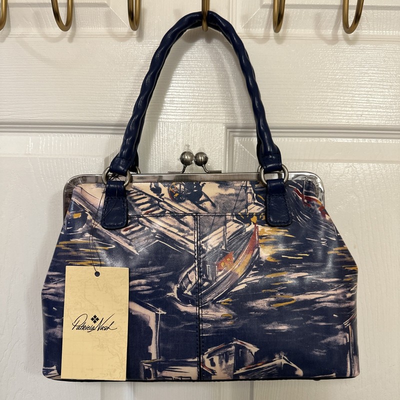 NWT PATRICIA NASH HARBOR NIGHTS ROBINE KISSLOCK FRAME LEATHER SATCHEL $249