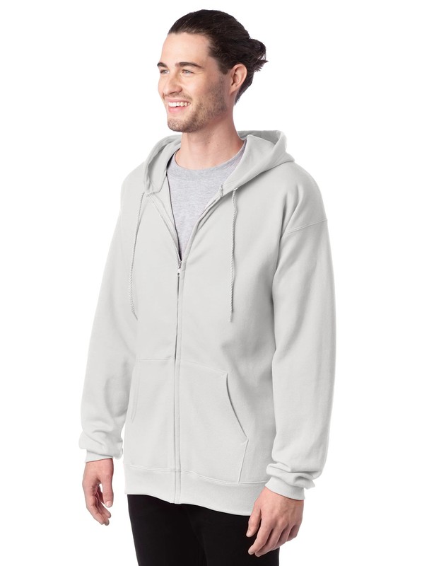 Hanes Full-Zip Hoodie Sweatshirt Ultimate Men's Heavyweight Hood Fleece sz S-3XL gallery
