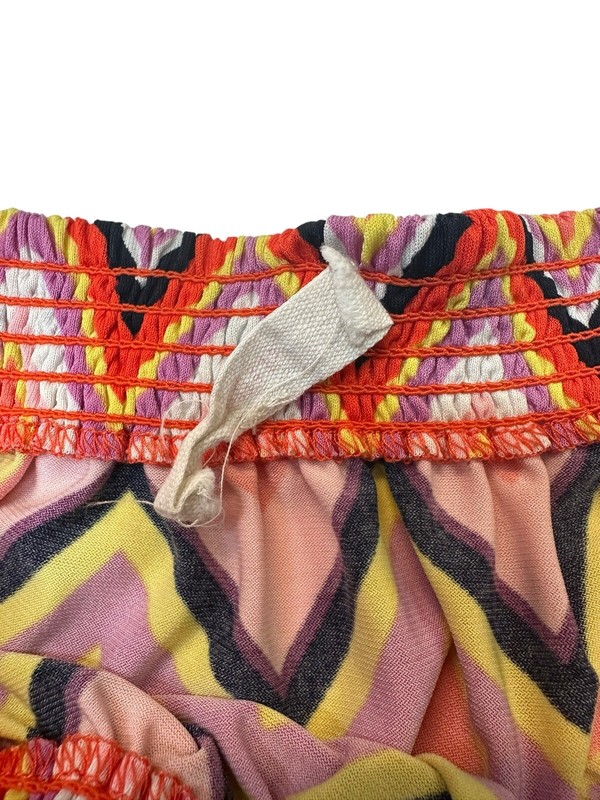 Trina Turk Retro Off The Shoulder Zig Zag Mini Swing Dress Flared Sleeve gallery