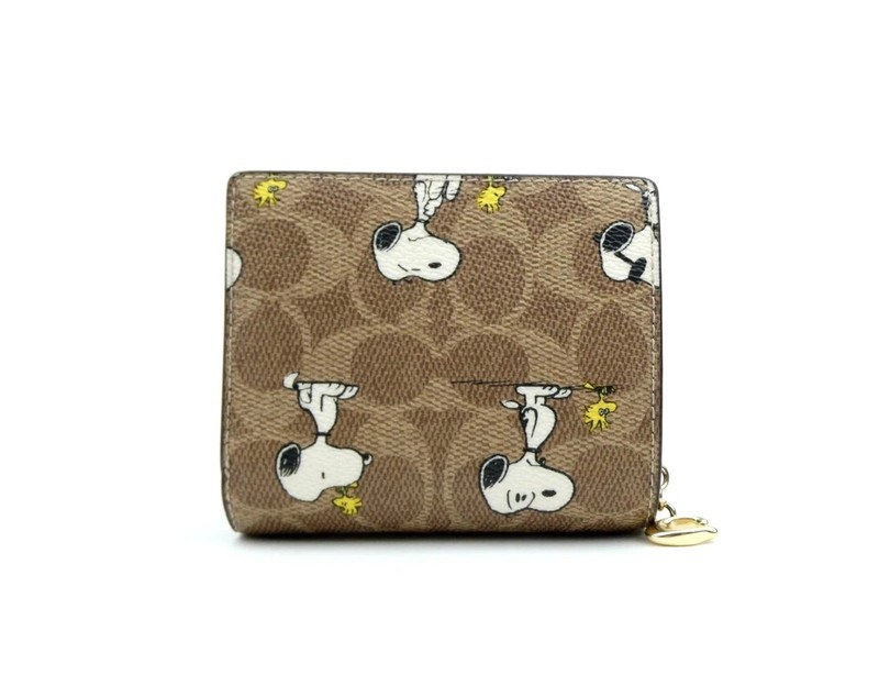 NWT Coach X Peanuts Snap Wallet In Signature Canvas With Snoopy Print CBN32!! gallery