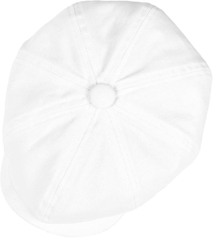 White Vintage Retro Newsboy Baker Boy Flat Ivy Gatsby Cabbie Driving Golf Hat gallery