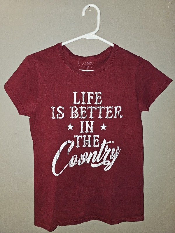 Burgundy Farmfed “Life Is Better In The Country” T-Shirt