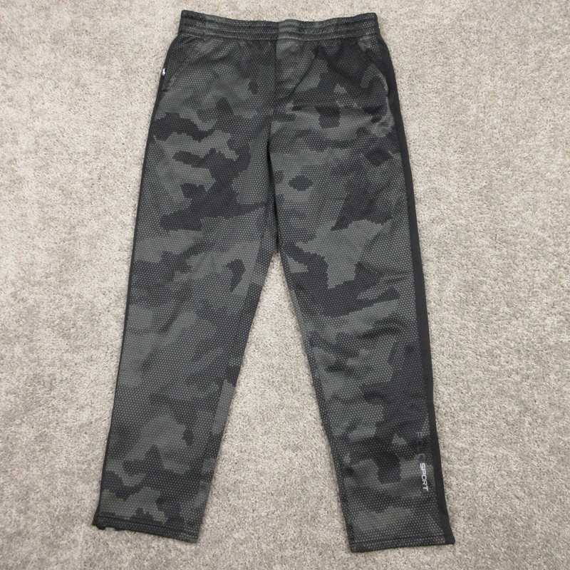 Polo Ralph Lauren Sweatpants Boys XL Gray Camouflage Sport Thermo Vent Track EUC