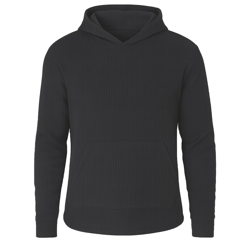 Men’s Waffle Knit Thermal Pullover Hoodie- Warm, Cozy, Casual Wear (Size- S-3XL)