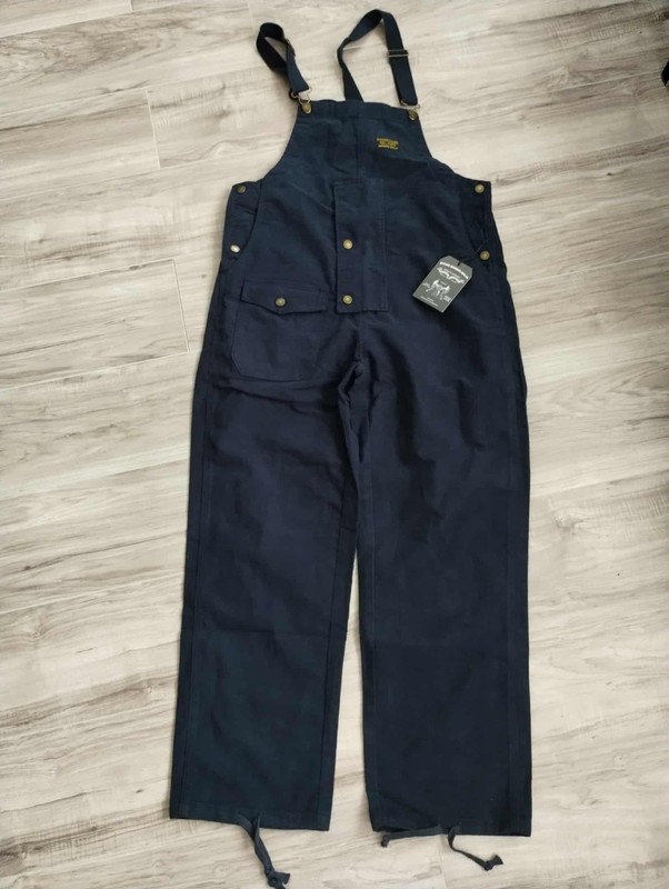 OKONKWO Men’s Vintage Overalls Jumpsuit Navy Deck Pants Moleskin Pants Workwear