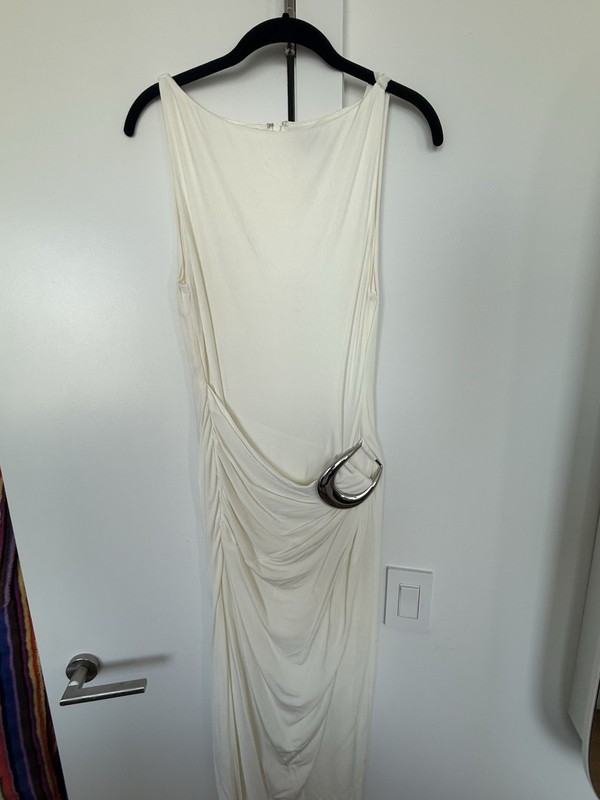STAUD Talia Dress - Solid Sleeveless Ruched Maxi Dress w/ Ring Accent, Women’s M gallery