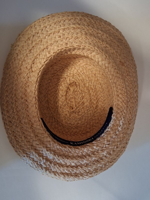 Helen Kaminski 100% Natural Raffia Sun Hat Large 4" Wide Brim EXCELLENT gallery