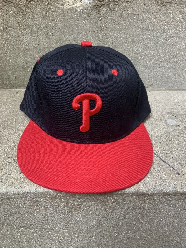 PHILADELPHIA PHILLIES L.O.G.A. RED/BLACK EMBROIDERED LOGO ADJUSTABLE HAT