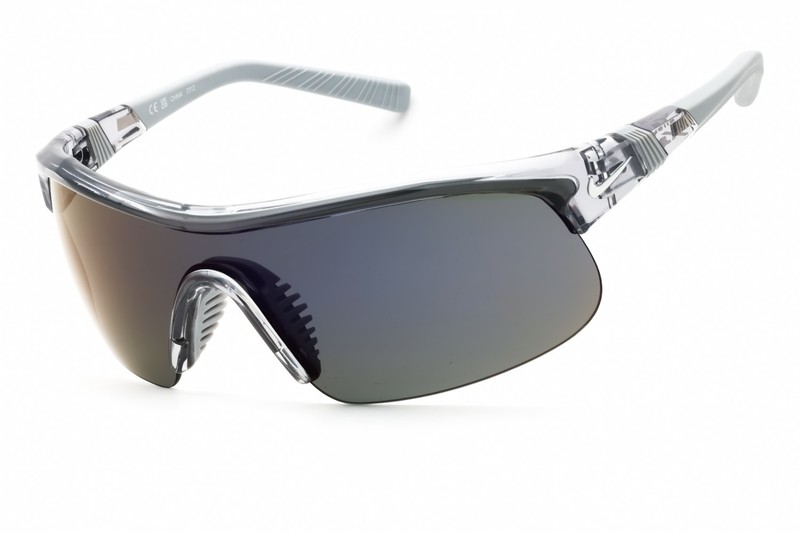 NIKE SHOW X1 DX6520 065 Sunglasses Gray Frame Blue Mirror Lenses 58mm