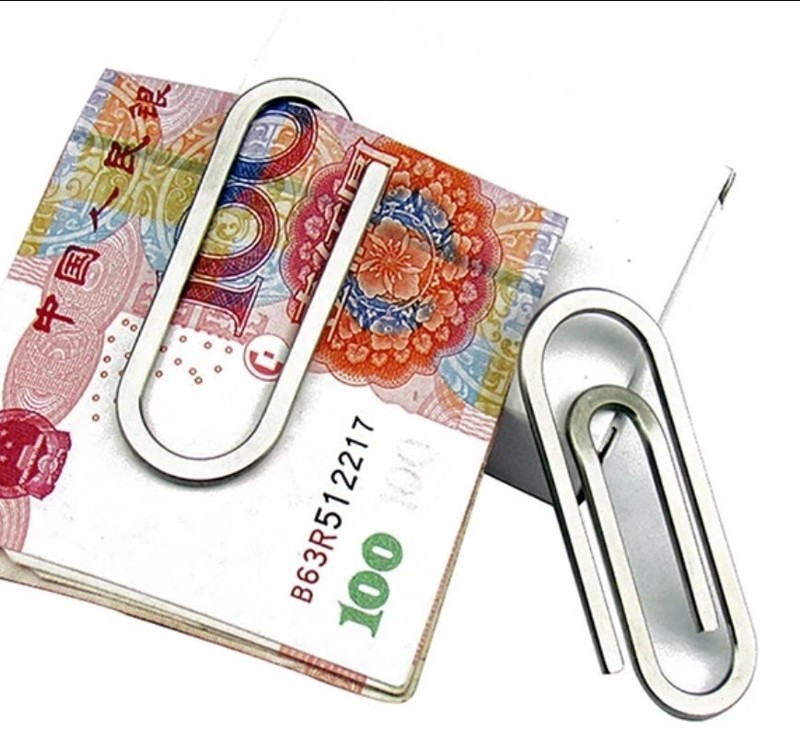 Stainless Steel Paperclip Money Clip Metal Credit Card Wallet Holder MC1J