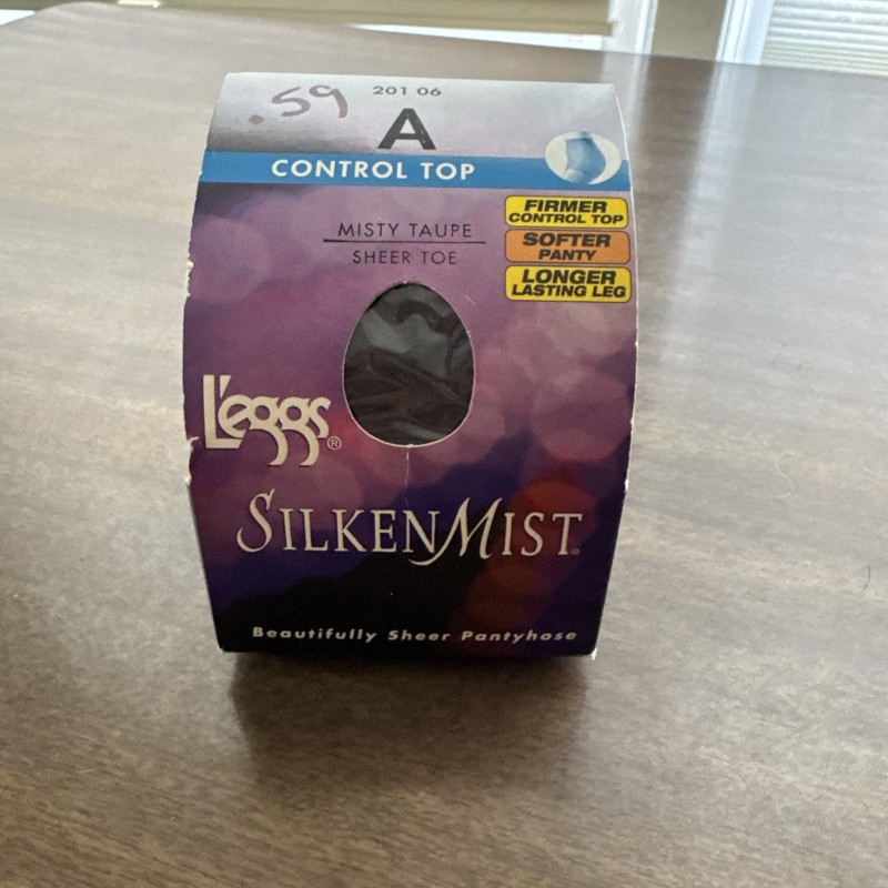 L’eggs Silken Mist Control Top Silky Sheer Leg Misty Taupe Size A #201-0