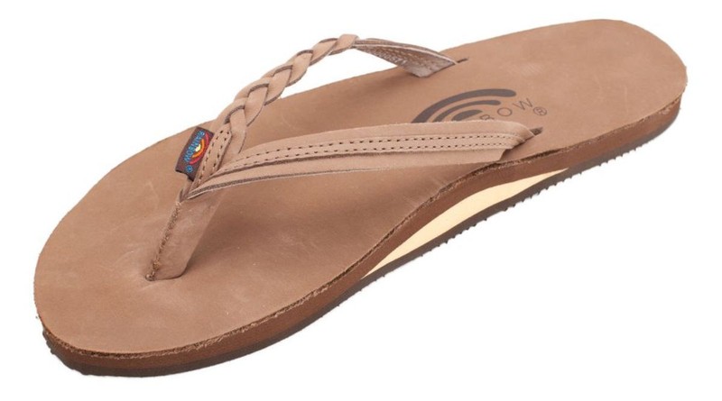 Woman Rainbow Flirty Braidy Single Layer Premier Leather 301ALTSB Dark Brown New