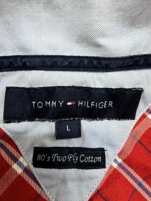Tommy Hilfiger Mens L Red Plaid Flannel Long Sleeve Button Down gallery