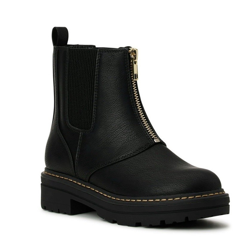 Wonder Nation Girl’s Lug Sole Chelsea Boots, Black, Size 6