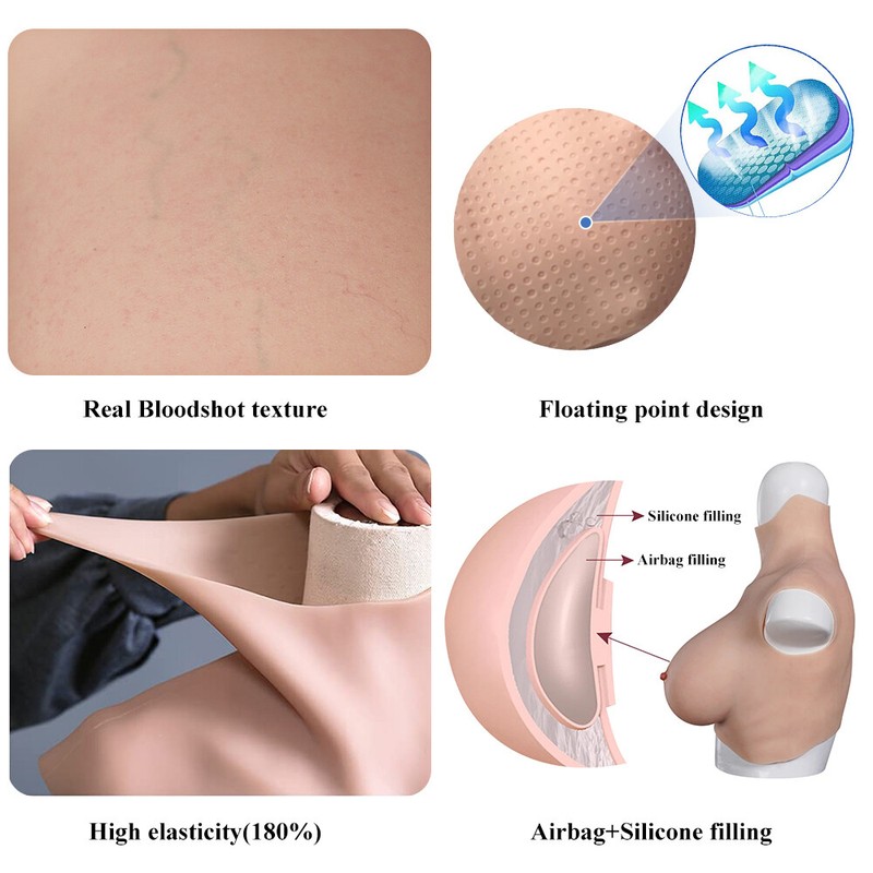 9th K Cup Silicone Breast Forms Fake Boobs Warm Breast Plates on Flocking Design gallery