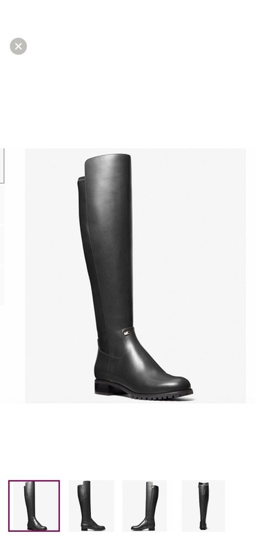 Michael Kors Britt Boot Women’s Black Leather Knee-High Riding Zip Boots Sz 7