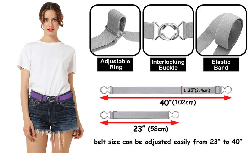 Falari 2pcs Women Stretch Belt Adjustable Size For All Occasion Dress Belt gallery
