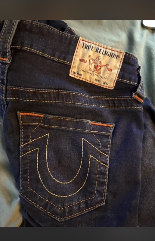 True Religion Women's Dark Wash Blue Denim Skinny Jeans Low Rise 5-Pocket gallery