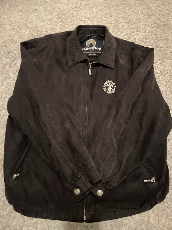 Weatherproof Men’s Brown Full-Zip Golf Jacket Embroidered Logo Short XL