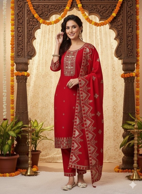 FESTIVAL SPECIAL DESIGNER HEAVY EMBROIDERY SEQUENCE WORK TOP PENT WITH DUPATTA S