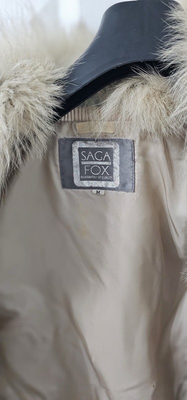 SAGA FOX Women’s M Short Beige Jacket Hook & Eye Collared Lined Long Sleeve gallery