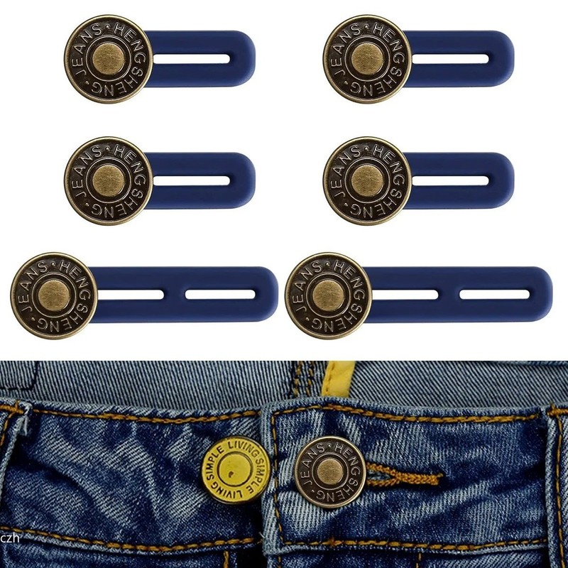 6PCS Jeans Button Extender Adjustable Waist Extender for Men Women Pants