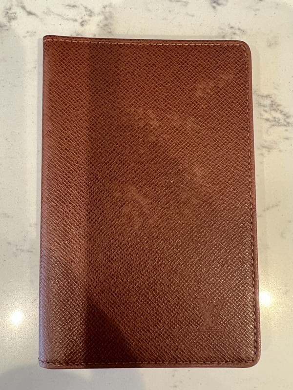 Louis Vuitton Brown Textured Leather Women’s ID/Document Holder Wallet insert