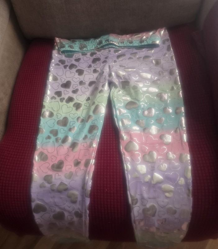 Extremely Me Girls Size 12 Multicolor Heart Print Pull-On Leggings Pants gallery