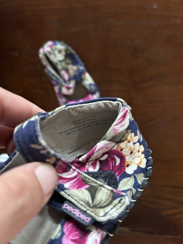 Pediped Girls Shoes 18-24 Months Floral Bow Leather Sole gallery