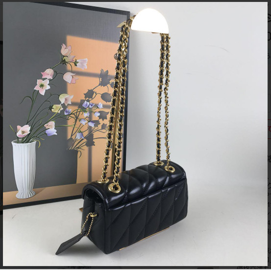 COACH CP149 Tabby Shoulder Bag 20 Quilting Nappa Leather Black Gold Outlet NEW S gallery