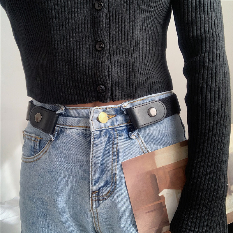 Men Women Buckle-free Elastic Invisible Waist Belt for Jeans No Bulge Hassle gallery