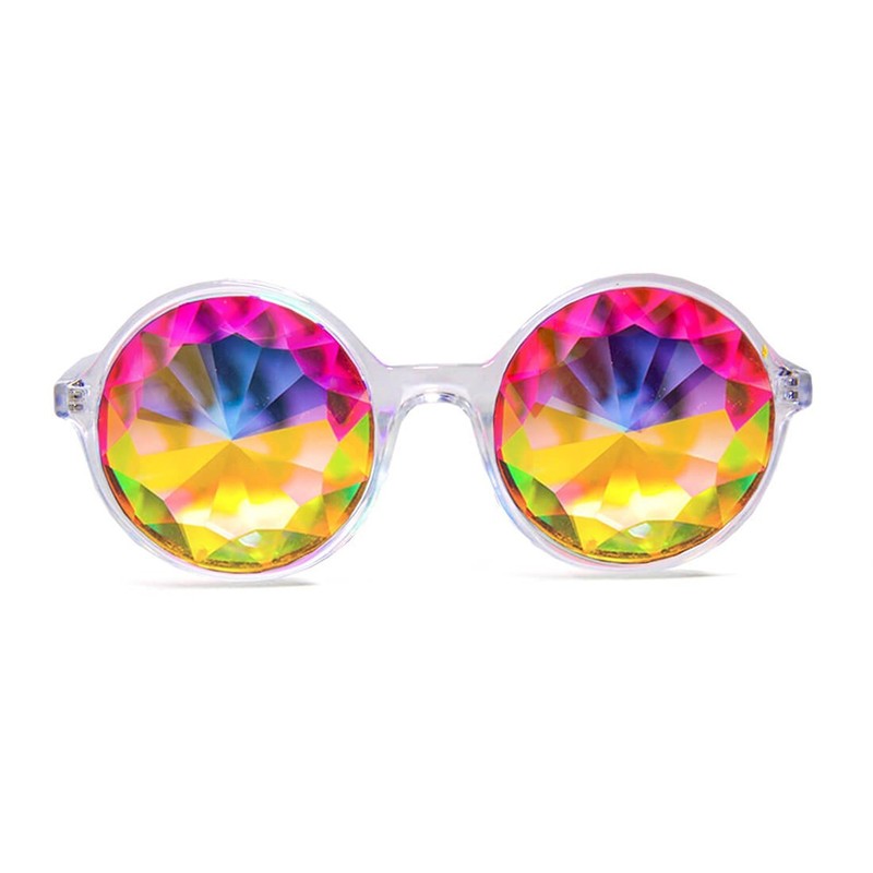 Xtra Lite Kaleidoscope Glasses – Clear – Diffraction Multi-Faceted Rainbow Rave