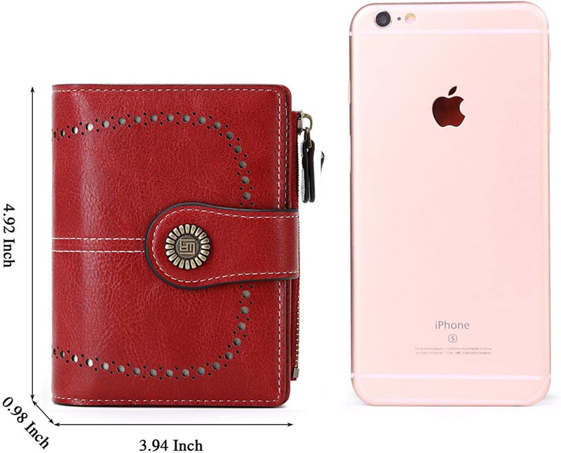 RFID Blocking Women Small Leather Wallet Credit Card Holder Mini Bifold Purse US gallery