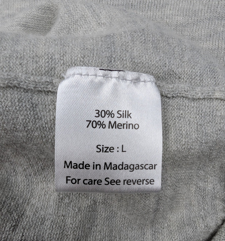 Proper Cloth Sweater Mens Large Silk Merino Wool Quiet Luxury Lightweight Gray gallery