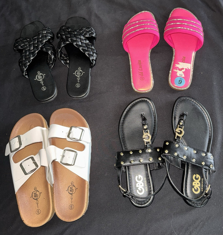 Women’s Bundle of 4 Pairs of Sandals Size 6