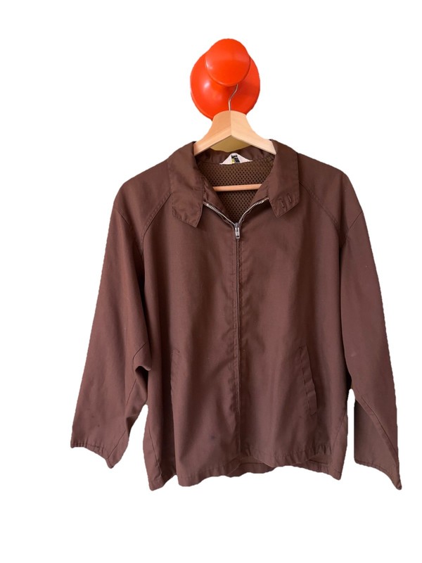 RARE 1950’s Men’s Brown Full Zip Short Jacket Embroidered Ducks Unlimited Logo gallery