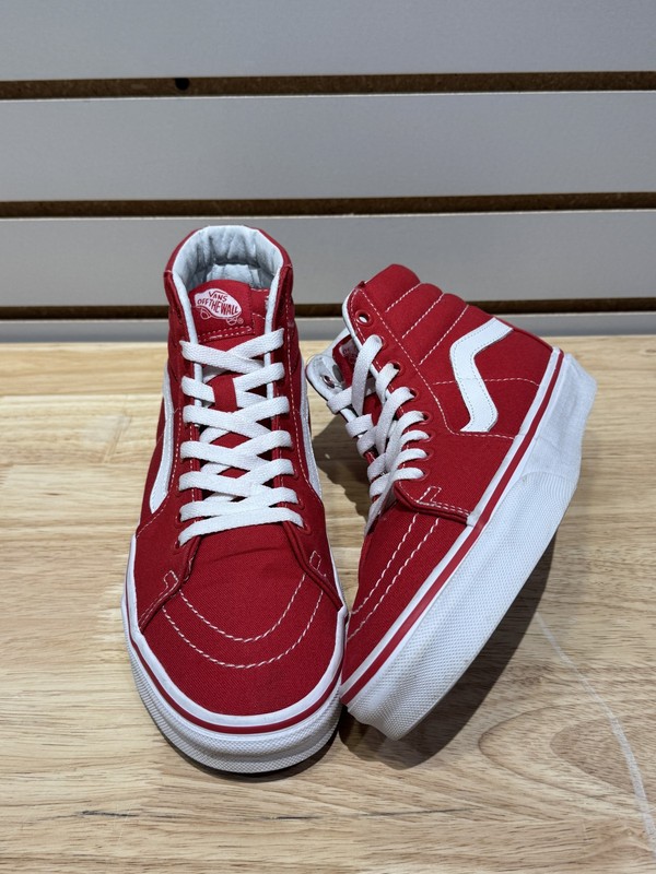 Size 7M/8.5W – Vans Sk8-Hi Racing Red White Sz 7 VN0A4BV6JV6 Pre-Owned